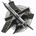 simple plane flying over eiffel tower tattoo design idea
