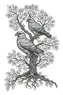 polish falcon Irish tree of life tattoo design idea