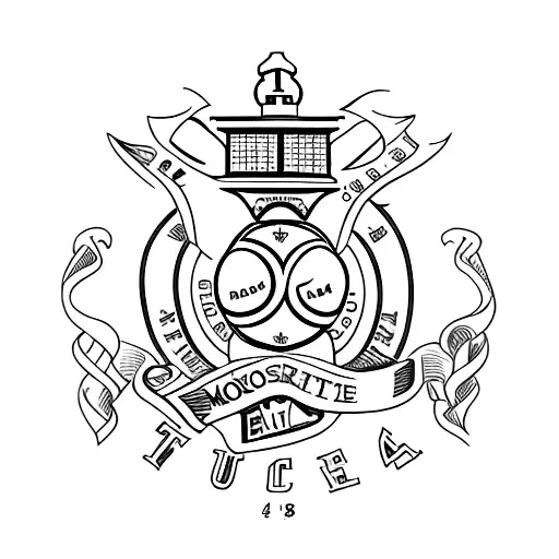 Thomas more university logo with number 45 tattoo design idea