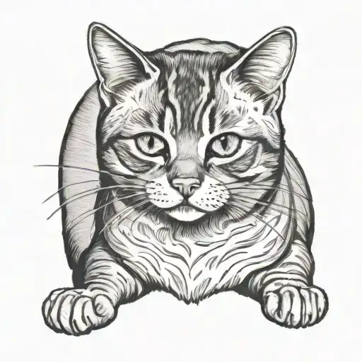 Down syndrome cat tattoo design idea