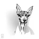 Doberman outline tattoo design idea
