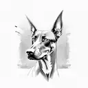 Doberman outline tattoo design idea