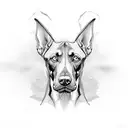 Doberman outline tattoo design idea