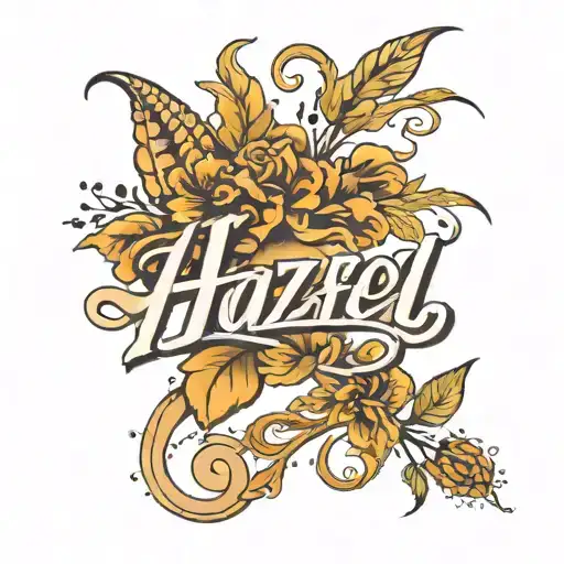HAZEL in cursive tattoo design idea