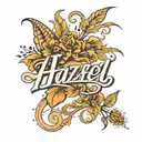 HAZEL in cursive tattoo design idea