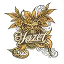 HAZEL in cursive tattoo design idea