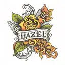 HAZEL in cursive tattoo design idea
