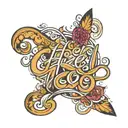 HAZEL in cursive tattoo design idea