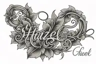 HAZEL in cursive writing tattoo design idea
