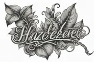 HAZEL in cursive writing tattoo design idea