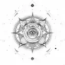 A celestial design featuring the Gemini zodiac sign intertwined with the moon and stars, symbolizing duality and cosmic connection tattoo design idea