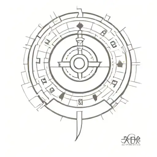 blackjack and roulette wheel tattoo design idea