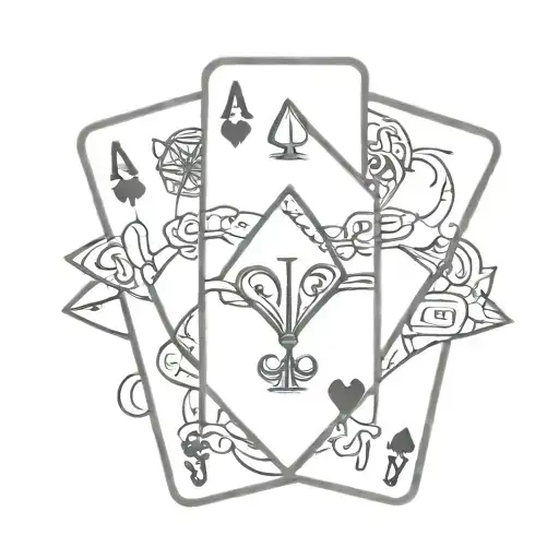 blackjack cards tattoo design idea