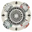 blackjack and roulette wheel tattoo design idea