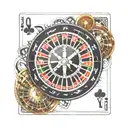 blackjack and roulette wheel tattoo design idea