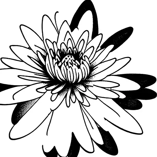 water lily, daisy, chrysanthemum  tattoo design idea