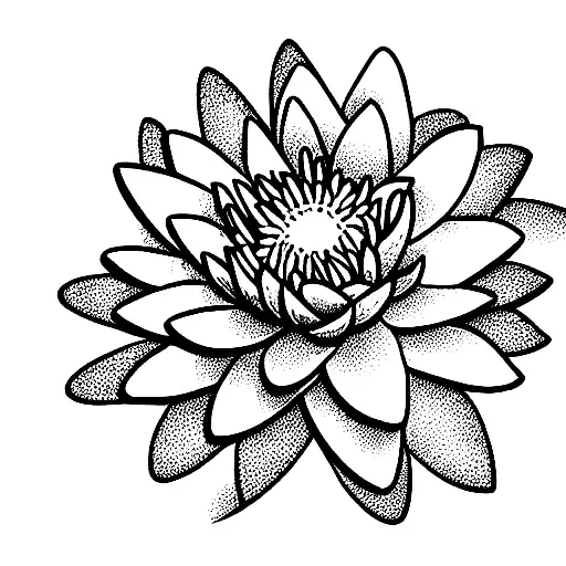 water lily, daisy, chrysanthemum bouquet tattoo design idea