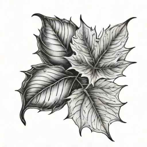 summer sun and autumn leaf tattoo design idea