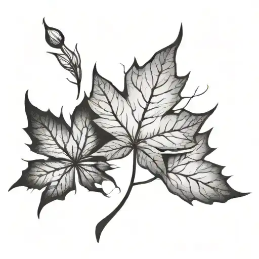 maple leaf and sunshine tattoo design idea
