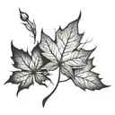 maple leaf and sunshine tattoo design idea