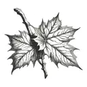 maple leaf and sunshine tattoo design idea