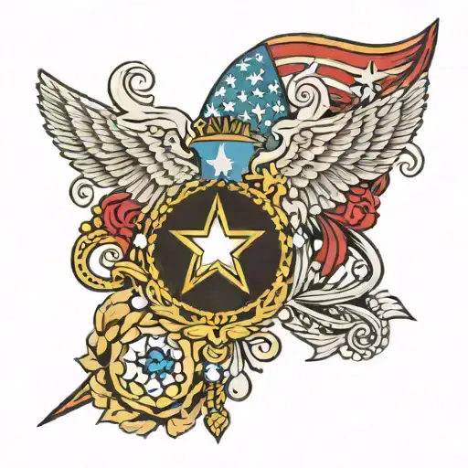 Army mom & Air Force veteran jeweled  tattoo design idea
