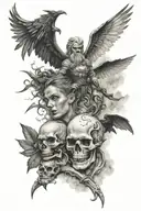 good vs evil tattoo design idea