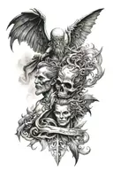 good vs evil tattoo design idea