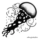 moon jellyfish tattoo design idea