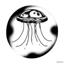 moon jellyfish tattoo design idea