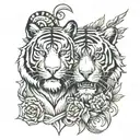 warrior and tiger head tattoo design idea