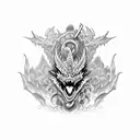 Dragon caraxes curled around a medieval castle tattoo design idea