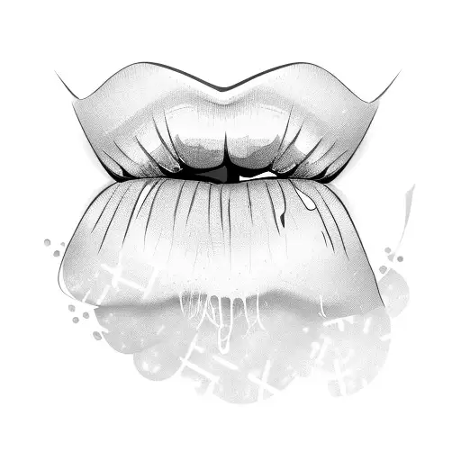 lip stick and lips  tattoo design idea