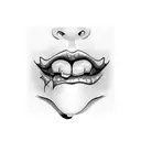 lip stick and lips  tattoo design idea