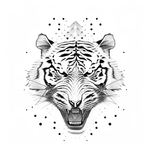 angry tiger tattoo design idea