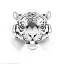 angry tiger tattoo design idea