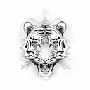 angry tiger tattoo design idea