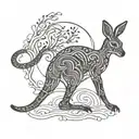 kangaroo tattoo design idea