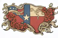 Texas flag intertwined tattoo design idea