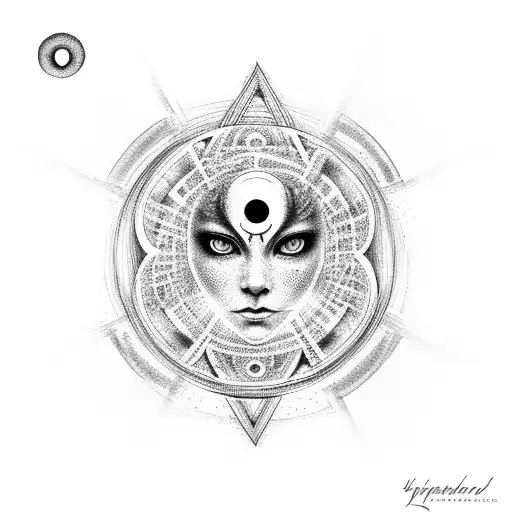 infinity symbol with third eye tattoo design idea