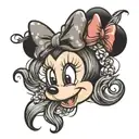 minnie mouse head tattoo design idea