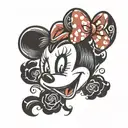 minnie mouse head tattoo design idea