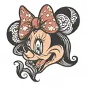 minnie mouse head tattoo design idea