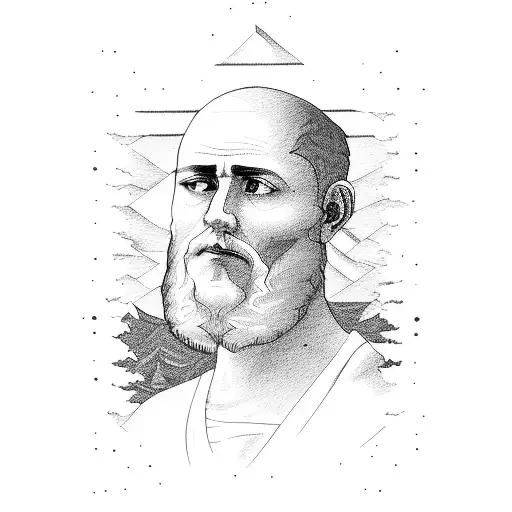 A stoic philosopher reading a book in the Colorado mountains tattoo design idea