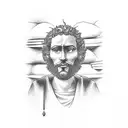 A stoic philosopher reading a book in the Colorado mountains tattoo design idea