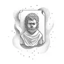 A stoic philosopher reading a book in the Colorado mountains tattoo design idea