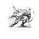 Sketch a scene of Strider Hiryu battling against a powerful enemy tattoo design idea