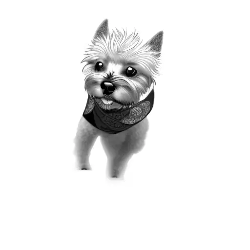 a dog wearing a bandana tattoo design idea