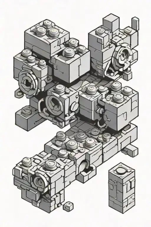 Lego brick tattoo design idea