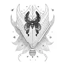 Moon and Moth  tattoo design idea